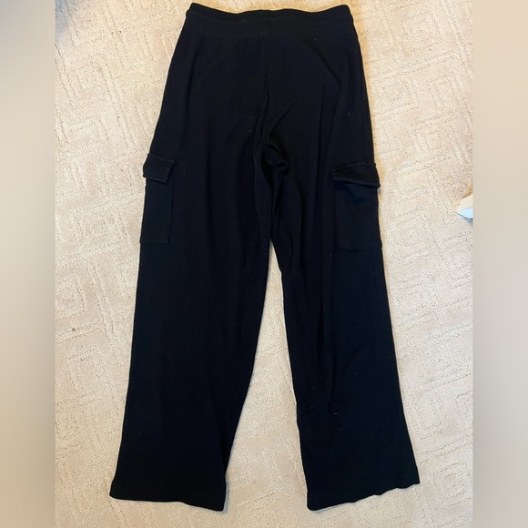 Black Waffle Knit Cargo Pants - Picture 5 of 9